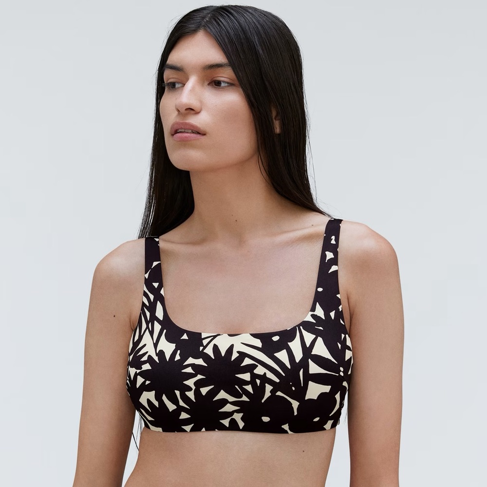 NWT Everlane Square Neck Bikini Swim Top in Canvas Floral